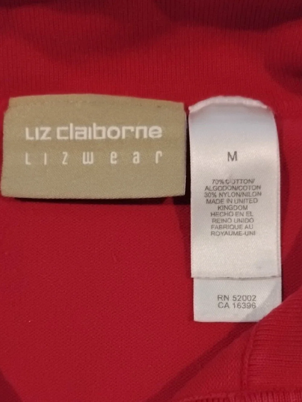 3/$20 Liz Claiborne Bright Red V-Neck Collared Sweater